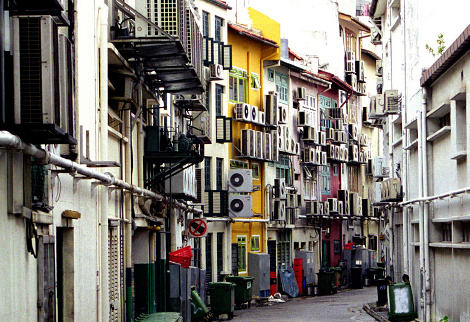 Alley full of air con units