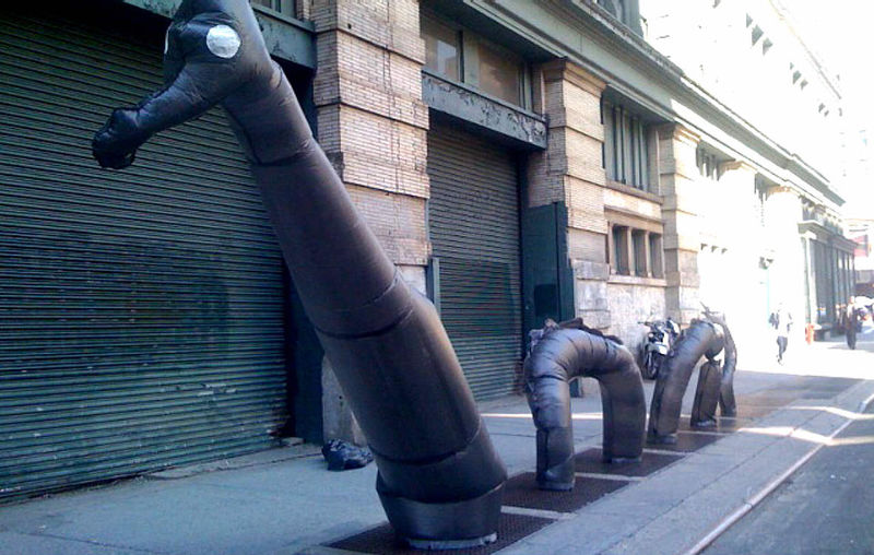 loch ness monster inflates with air con
