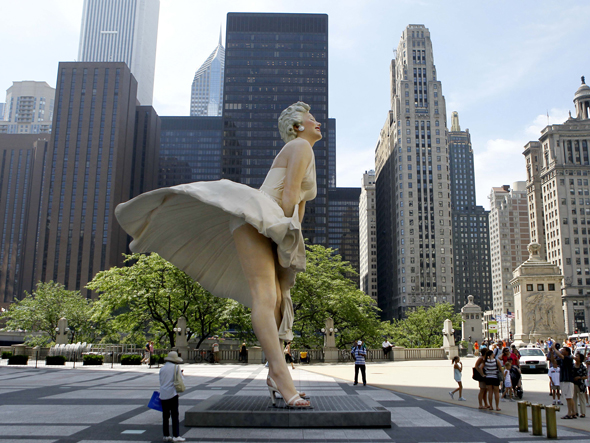 Marilyn Monroestatue of Dress over air vent 