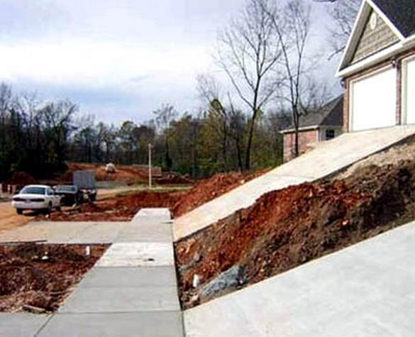 very steep driveway