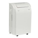 White Airconco 4.1kW portable air conditioner at an angle (facing right)