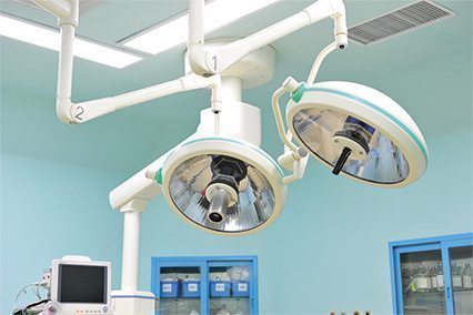 Rectangle ducted air conditioning grilles in a healthcare surgery