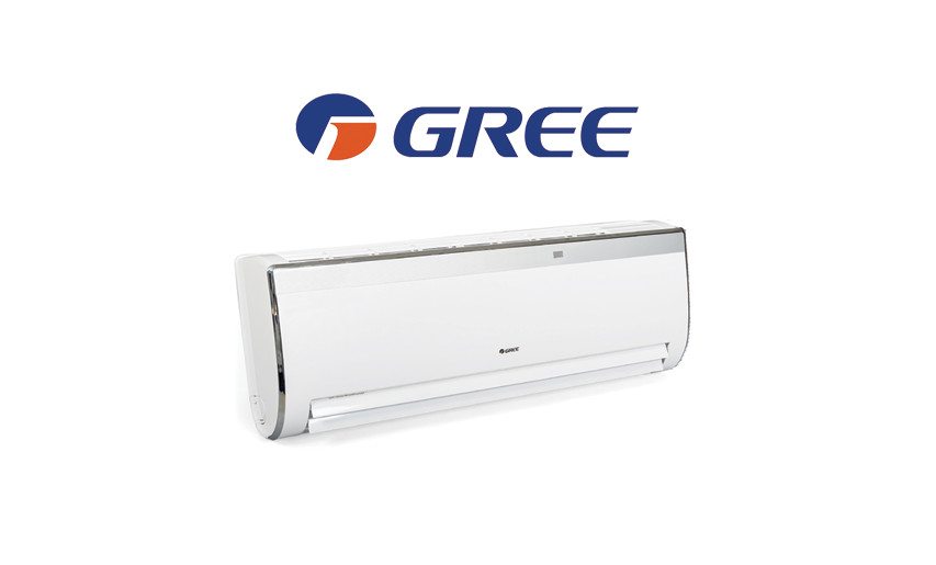 Unidad de aire acondicionado de pared Gree Moda y logotipo de Gree