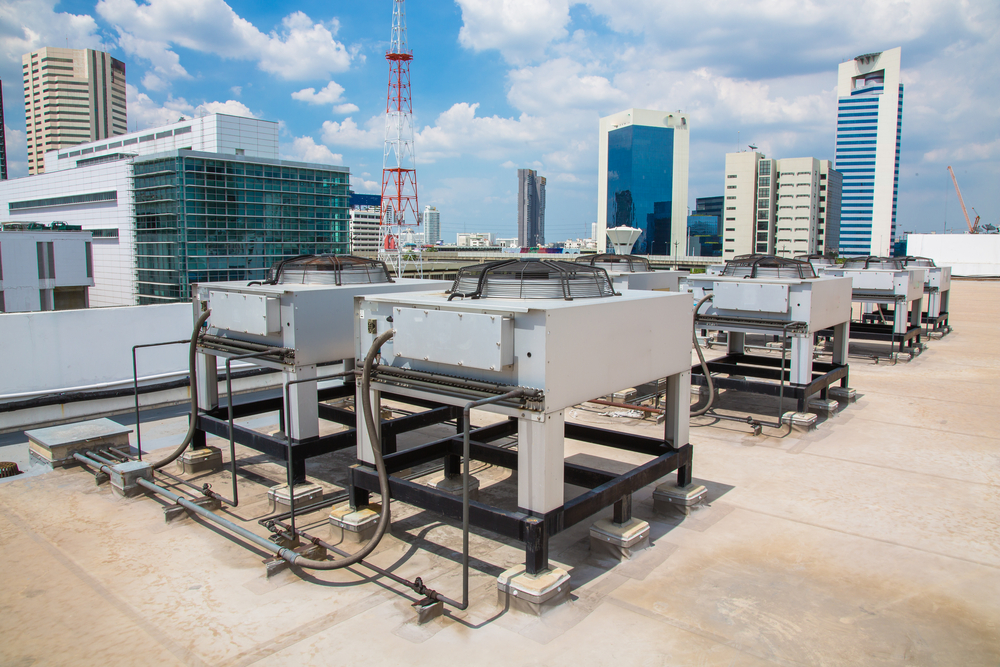 Multiple air con units installed in the city to increase work productivity